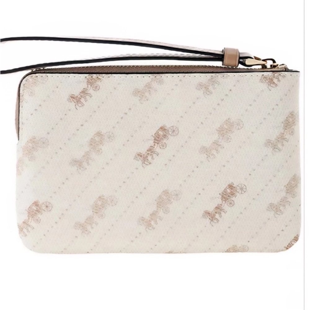 Coach Cream coach horse and carriage Wristlet Clutch nwt - Picture 3 of 8